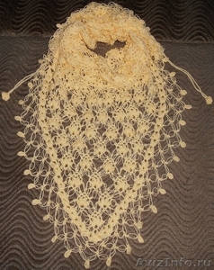 Бактус-шаль Четырехлистник на соломоновых петлях ручной работы - Изображение #1, Объявление #1598353